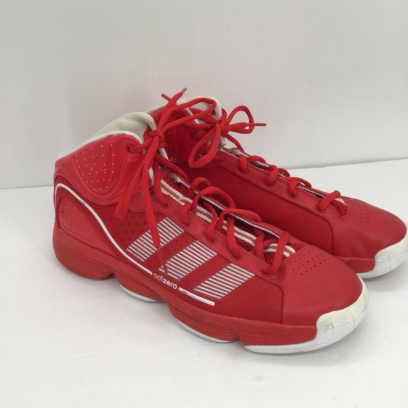 Adidas Geofit ADIZERO Basketball High-Tops Men’s Red/White Athletic Size 16 - Picture 1 of 9